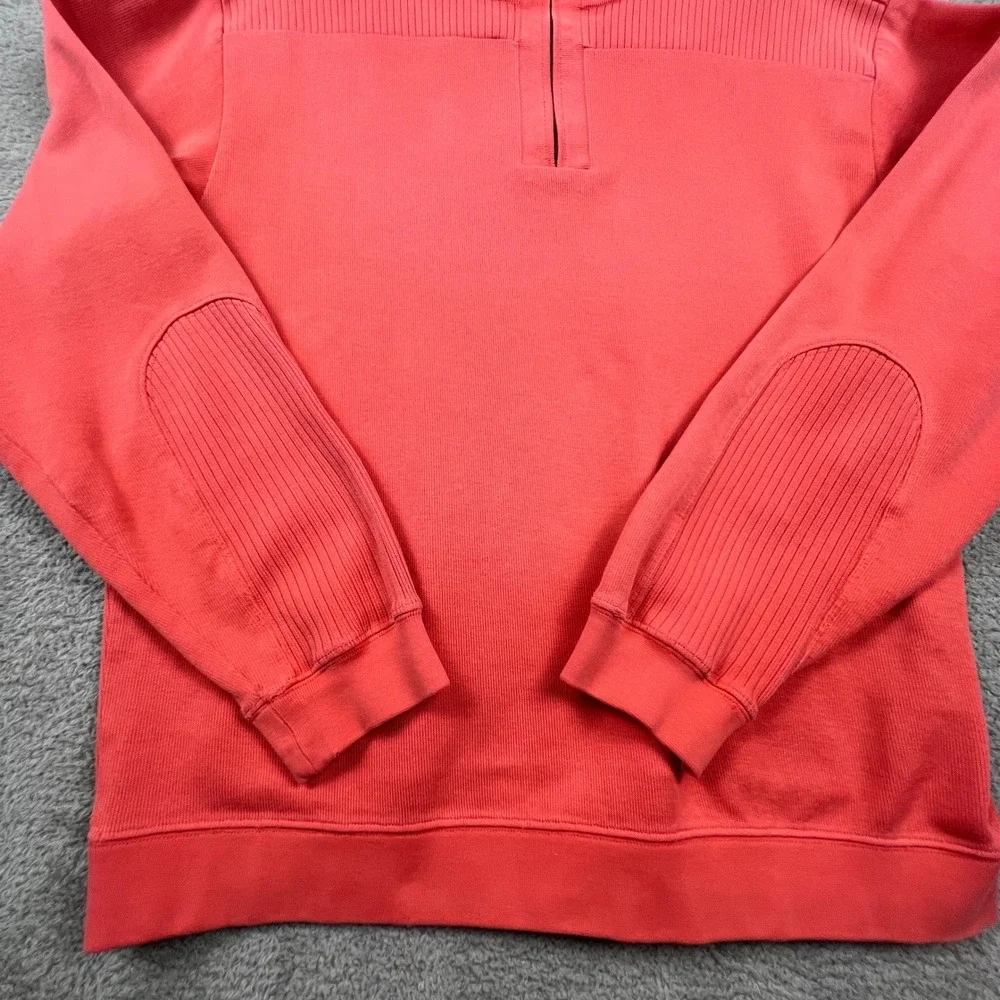Cutter & Buck Quarter Zip Pullover Womens Large Coral Pima Cotton Ribbed Athlete